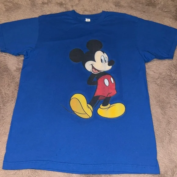 Disney mens royal blue Mickey Mouse men’s shortsleeve T-shirt shirt Large - Picture 2 of 6